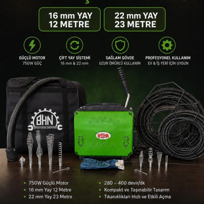 B-750 Kanal Açma Makinesi Full Set 16+22